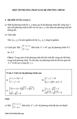 chuyên đề hệ phương trình ôn thi vào lớp 10