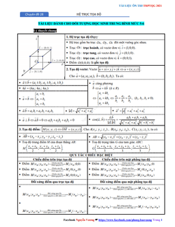 chuyên đề phương pháp toạ độ trong không gian ôn thi thpt 2021 – nguyễn bảo vương