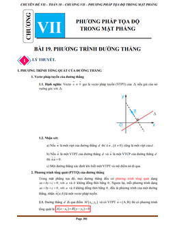 chuyên đề phương pháp tọa độ trong mặt phẳng toán 10 knttvcs