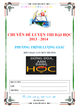 chuyên đề phương trình lượng giác – lưu huy thưởng