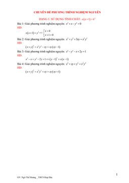 chuyên đề phương trình nghiệm nguyên bồi dưỡng học sinh giỏi toán 8