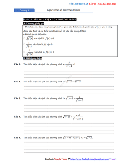 chuyên đề phương trình và hệ phương trình – nguyễn bảo vương
