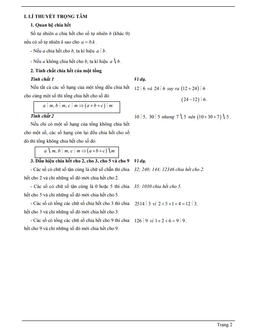 chuyên đề tính chất chia hết của một tổng, dấu hiệu chia hết cho 2, cho 3, cho 5, cho 9