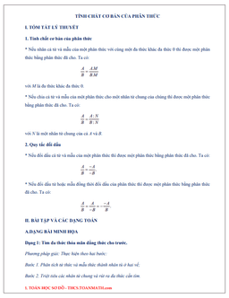 chuyên đề tính chất cơ bản của phân thức