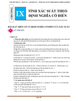 chuyên đề tính xác suất theo định nghĩa cổ điển toán 10 knttvcs