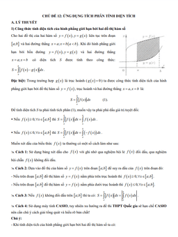 chuyên đề trắc nghiệm ứng dụng tích phân tính diện tích