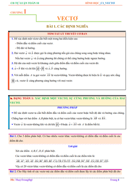 chuyên đề tự luận toán 10 chủ đề vectơ – nguyễn trọng
