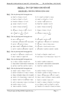 chuyên đề và 50 đề ôn thi học kỳ 1 toán 11 năm học 2017 – 2018 – lê văn đoàn