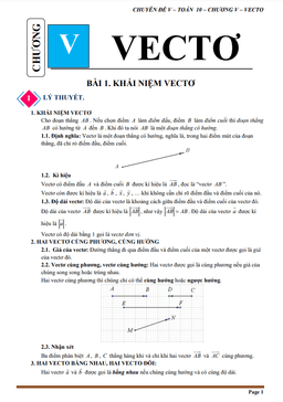 chuyên đề vectơ toán 10 chân trời sáng tạo