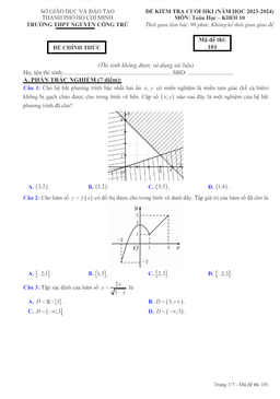 đề cuối hk1 toán 10 năm 2023 – 2024 trường thpt nguyễn công trứ – tp hcm