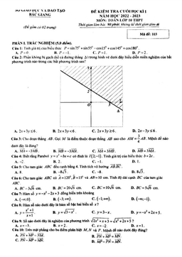 đề cuối học kì 1 toán 10 năm 2022 – 2023 sở gd&đt bắc giang