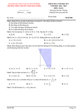 đề cuối học kì 1 toán 10 năm 2022 – 2023 trường chuyên trần đại nghĩa – tp hcm
