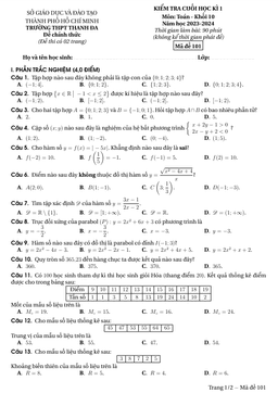 đề cuối học kì 1 toán 10 năm 2023 – 2024 trường thpt thanh đa – tp hcm