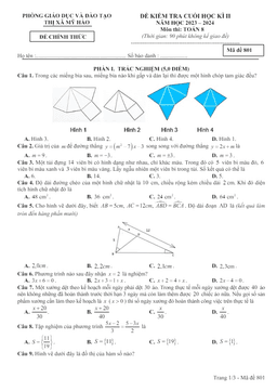 đề cuối học kì 2 toán 8 năm 2023 – 2024 phòng gd&đt mỹ hào – hưng yên