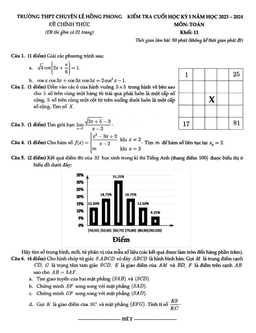 đề cuối học kỳ 1 toán 11 năm 2023 – 2024 trường chuyên lê hồng phong – tp hcm
