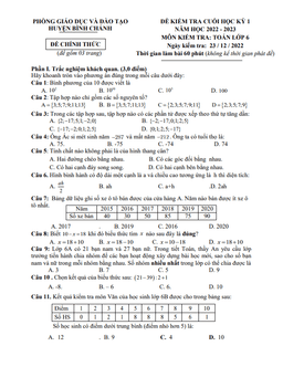 đề cuối học kỳ 1 toán 6 năm 2022 – 2023 phòng gd&đt bình chánh – tp hcm