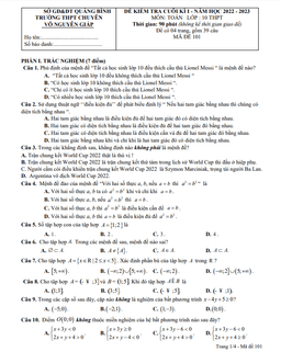 đề cuối kì 1 toán 10 năm 2022 – 2023 trường chuyên võ nguyên giáp – quảng bình