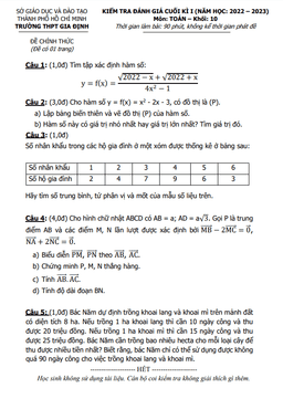 đề cuối kì 1 toán 10 năm 2022 – 2023 trường thpt gia định – tp hcm