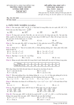 đề cuối kì 1 toán 10 năm 2023 – 2024 trường chuyên lương thế vinh – đồng nai