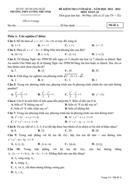 đề cuối kì 2 toán 10 năm 2022 – 2023 trường thpt lương thế vinh – quảng ngãi