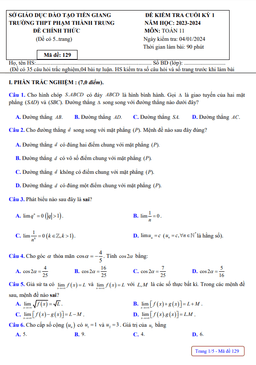 đề cuối kỳ 1 toán 11 năm 2023 – 2024 trường thpt phạm thành trung – tiền giang