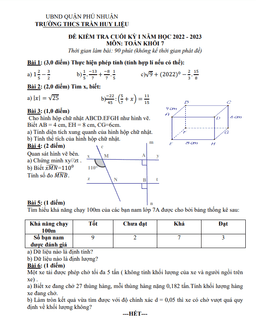 đề cuối kỳ 1 toán 7 năm 2022 – 2023 trường thcs trần huy liệu – tp hcm