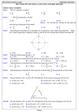 đề cương giữa kỳ 1 toán 11 năm 2023 – 2024 trường thpt khâm đức – quảng nam