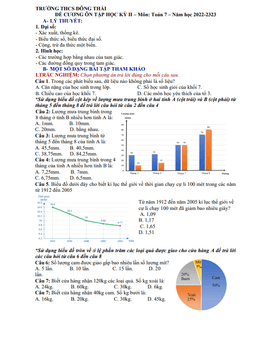 đề cương học kỳ 2 toán 7 năm 2022 – 2023 trường thcs đông thái – hà nội