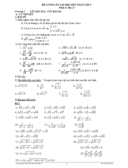 đề cương ôn tập hki môn toán lớp 9 – vũ khánh hạ