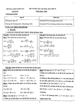 đề cương ôn tập học kỳ 1 toán 10 năm 2018 – 2019 trường thpt đống đa – hà nội