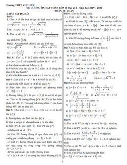 đề cương ôn tập học kỳ 1 toán 10 năm 2019 – 2020 trường thpt việt đức – hà nội