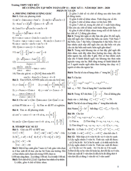 đề cương ôn tập học kỳ 1 toán 11 năm 2019 – 2020 trường thpt việt đức – hà nội