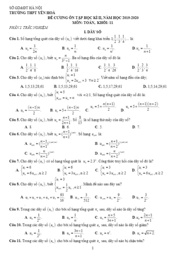 đề cương ôn tập học kỳ 2 toán 11 năm 2019 – 2020 trường thpt yên hòa – hà nội