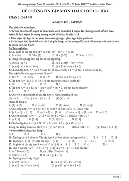 đề cương ôn tập toán 10 hki năm 2019 – 2020 trường thpt trần phú – hà nội