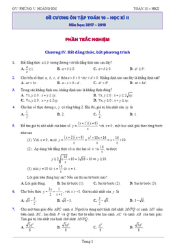 đề cương ôn tập toán 10 học kỳ 2 năm học 2017 – 2018 – phùng hoàng em