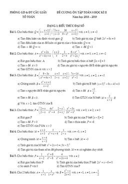 đề cương ôn tập toán 8 hk2 năm 2018 – 2019 phòng gd&đt cầu giấy – hà nội