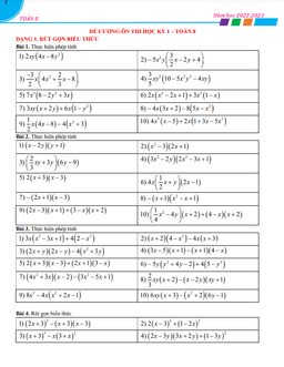 đề cương ôn thi học kỳ 1 toán 8 năm học 2022 – 2023