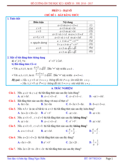 đề cương ôn thi học kỳ 2 toán 10 – đặng ngọc hiền