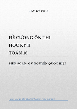 đề cương ôn thi học kỳ 2 toán 10 – nguyễn quốc hiệp