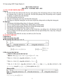 đề cương toán 10 học kì 2 năm 2020 – 2021 trường thuận thành 1 – bắc ninh
