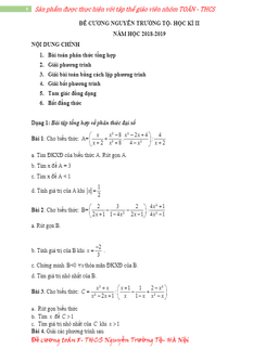 đề cương toán 8 hk2 năm 2018 – 2019 trường thcs nguyễn trường tộ – hà nội