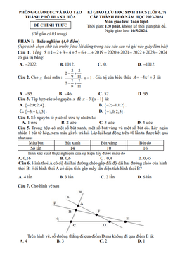 đề giao lưu hsg toán 6 năm 2023 – 2024 phòng gd&đt thành phố thanh hóa