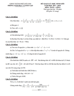 đề giao lưu hsg toán 8 năm 2017 – 2018 phòng gd&đt chí linh – hải dương