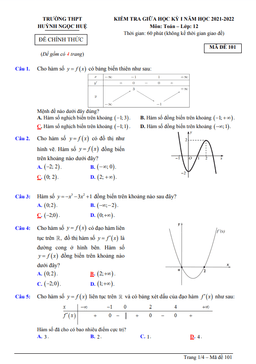 đề giữa hk1 toán 12 năm 2021 – 2022 trường thpt huỳnh ngọc huệ – quảng nam