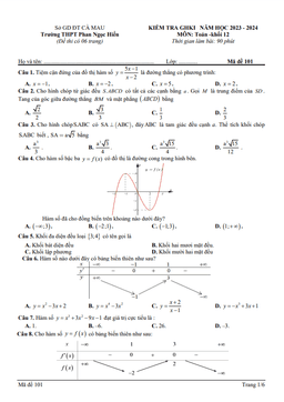 đề giữa hk1 toán 12 năm 2023 – 2024 trường thpt phan ngọc hiển – cà mau