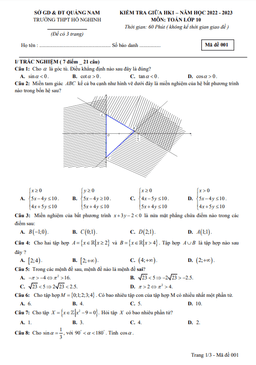đề giữa học kì 1 toán 10 năm 2022 – 2023 trường thpt hồ nghinh – quảng nam
