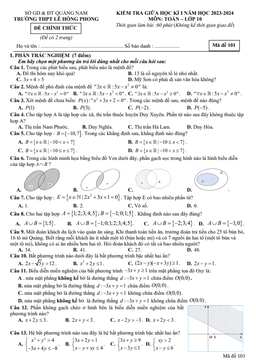 đề giữa học kì 1 toán 10 năm 2023 – 2024 trường thpt lê hồng phong – quảng nam