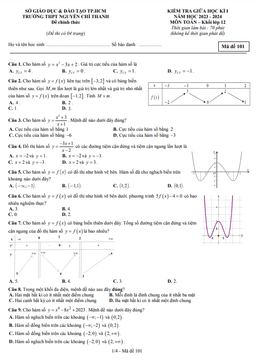 đề giữa học kì 1 toán 12 năm 2023 – 2024 trường thpt nguyễn chí thanh – tp hcm