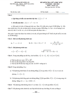 đề giữa học kì 2 toán 10 năm 2022 – 2023 trường hà long – long an