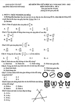 đề giữa học kì 2 toán 6 năm 2022 – 2023 trường thcs nguyễn huệ – tp hcm